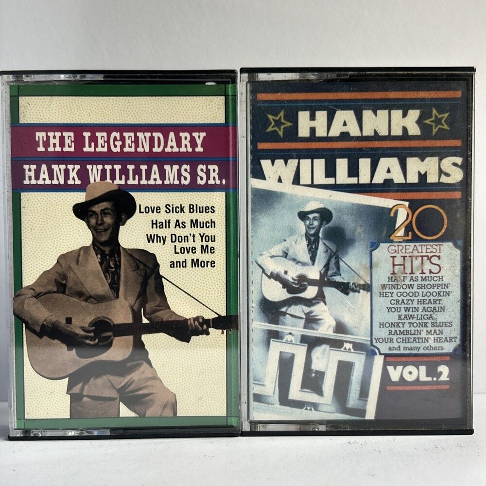 Set of 2 Hank Williams Sr. Greatest Hits Legendary Cassette Tapes
